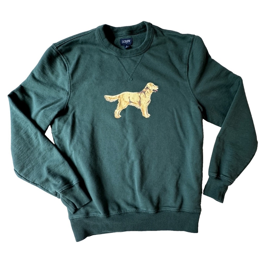 J Crew Sweatshirt Crewneck 100% Cotton Golden Retriever Dog Unisex Small